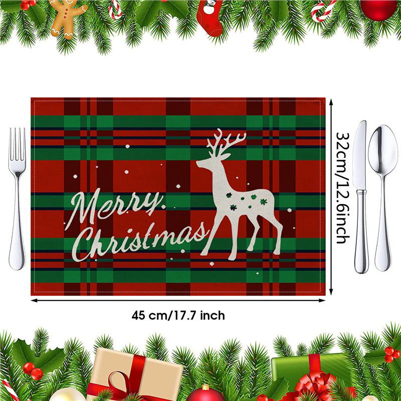 7Y Christmas Table Mat: Cotton Linen, Waterproof, Heat-Resistant Pad, Perfect for Kitchen Dining and Table Setting. Linen 30*45