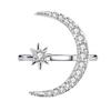 Xiaomi BF CLUB 925 Sterling Rings for Women Simple Geometric Handmade Irregular Retro Moon Zircon Round Ring Allergy For Birthday Gift