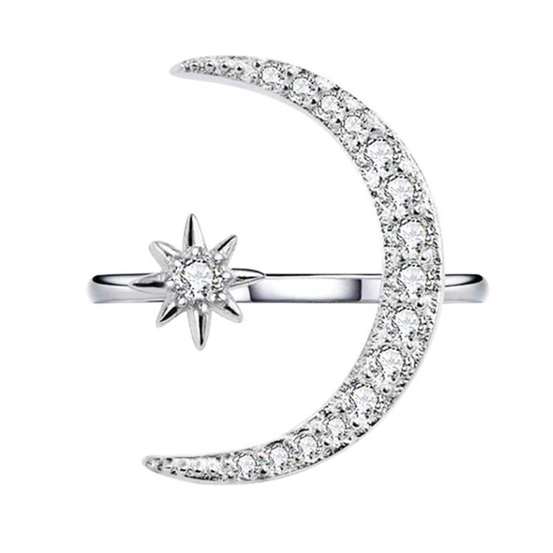 Xiaomi BF CLUB 925 Sterling Rings for Women Simple Geometric Handmade Irregular Retro Moon Zircon Round Ring Allergy For Birthday Gift