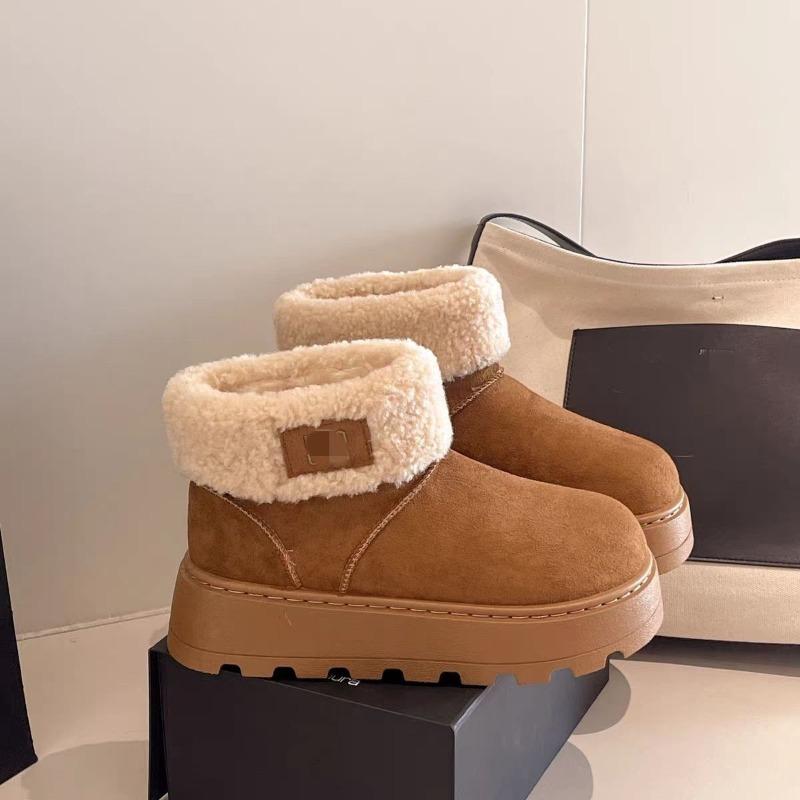 

High-top Snow Boots for Women - New Style with Added Insulation and Short Length, Anti-slip Cotton Shoes 40