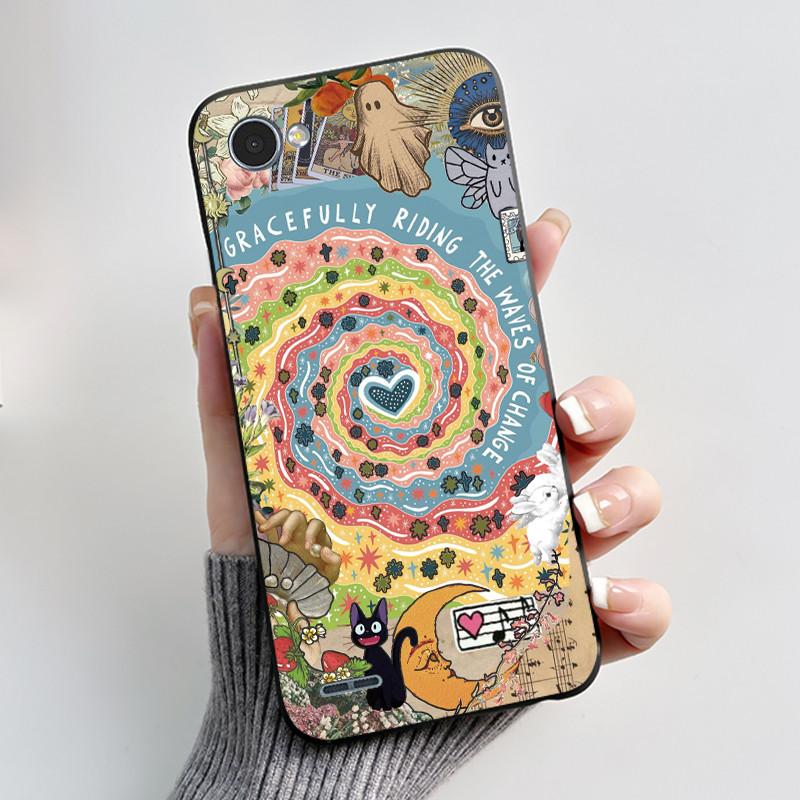 Cute Case For LG Q6 Fundas LG G6 Mini Capa Coque Printing Shell Protective Cover Soft Silicone Cartoon Black Casing