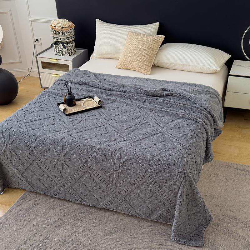 Double-Sided Velvet Cloud Mink Flannel Jacquard Blanket - Multifunctional Throw Gift.
