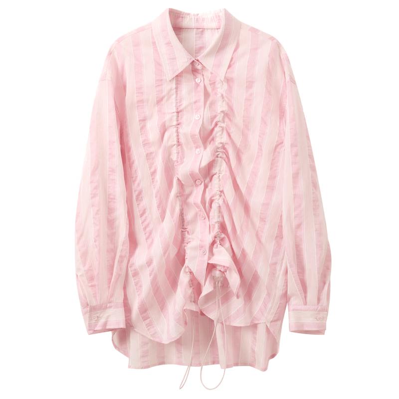 

2026 Summer Striped Loose Fit Blouse L