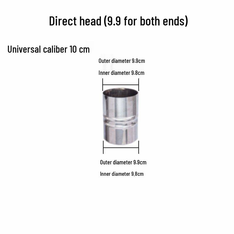 Stainless Steel Chimney Pipe Set: Includes Elbow, Kettle, Straight Connector, Rain Cap, and Anti-scald Net for Firewood Stoves.