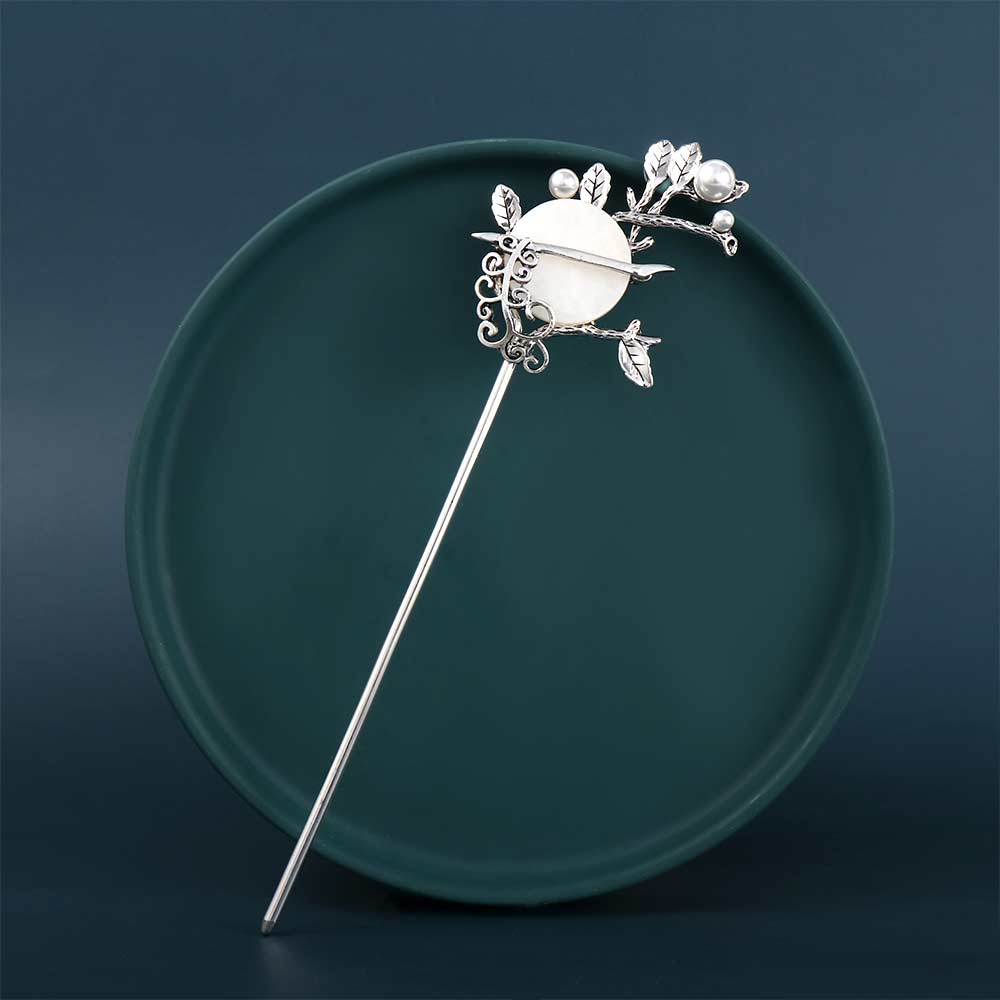 Style Hanfu Headwear Hair Disk Hair Accessories Women Hair Fork Moon Hair Stick Pearl Hairpins