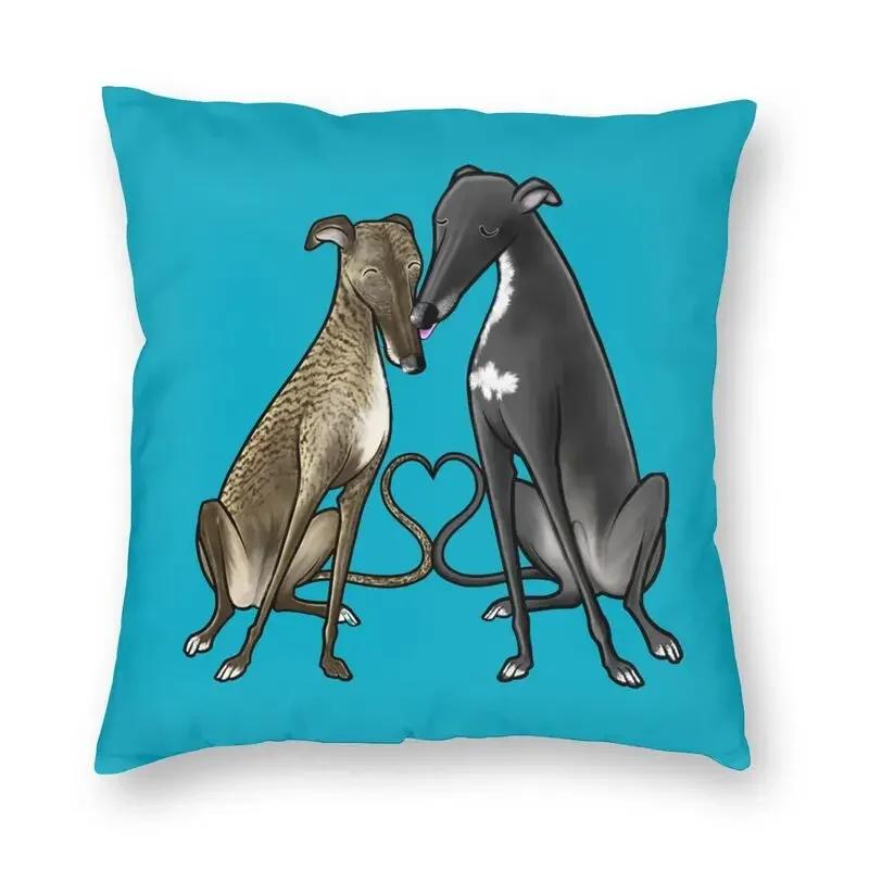 Greyhound Whippet Sighthound Dog Cushion Cover Double-Sided Printing Dog Lover Art Floor Pillow Case For Sofa Cool Pillowcase