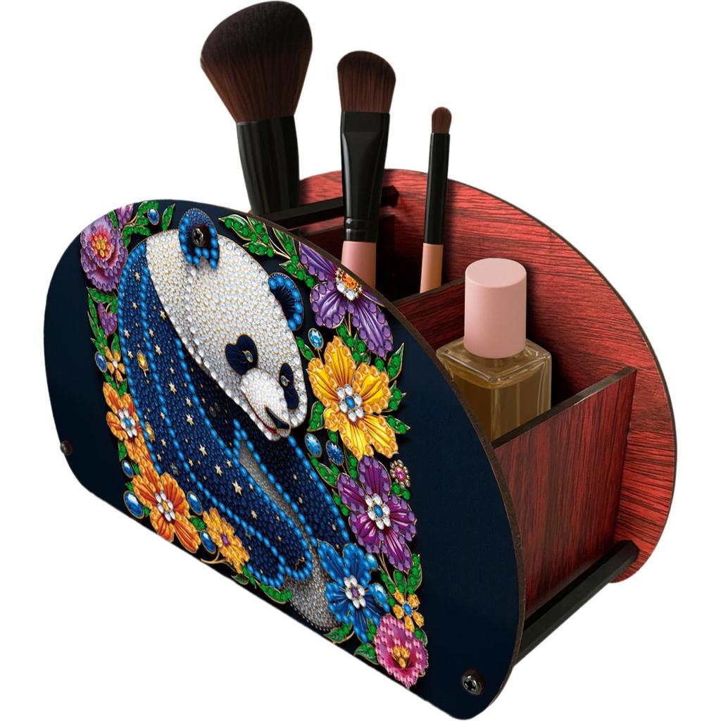 Completed Diamond Art Wooden Storage Box Handmade Storage Holder Case Makeup Brush Storage Box for Women Gifts Desktop Decor