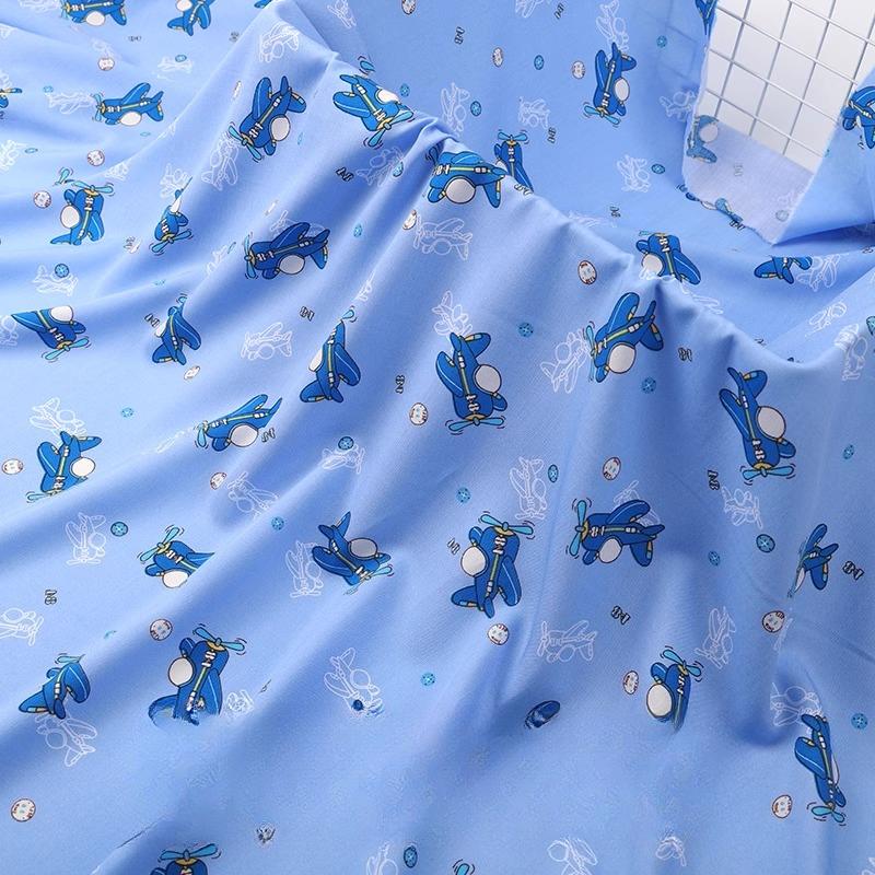 Wide 143cm Summer Cotton Fabric for DIY Sewing Children's Pajamas Clothes Cheongsam Super Soft Floral Cartoon Fabric