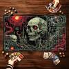Vibrant Neon Psychedelic Skull Art NonSlip Rubber Game Playmat Smooth Table Mat For Tabletop Card Game Desktop Gaming Daily Use