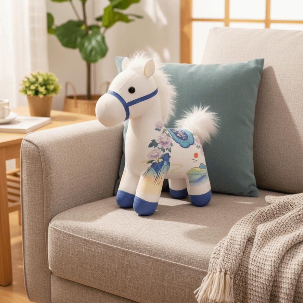 Chinese Style Cartoon Steed Doll PP Cotton Plush Horse Doll Pendant  Year of Horse