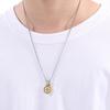 Personalized Stainless Steel Pentagram Pendant Necklace for Men Women Hip Hop Gold Color Trend Jewelry Round Charms Gift