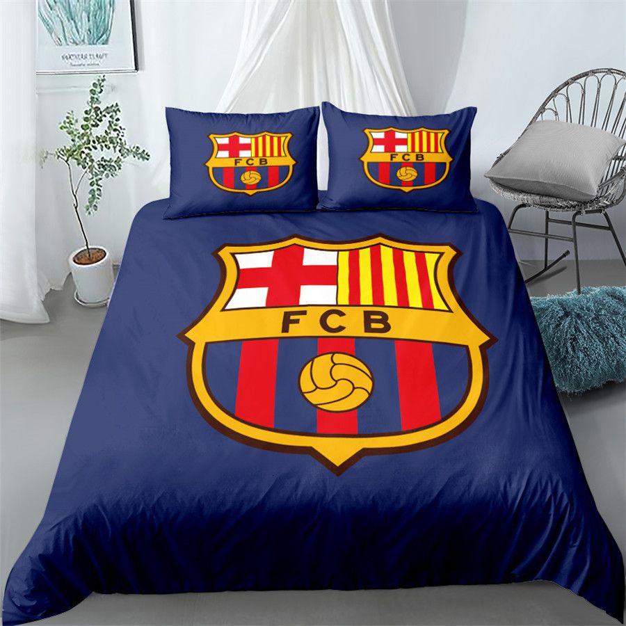 Team Logo Soccer Double 3 Piece Bedding Set Ball Sports Collection Textiles Home