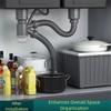 Anti-odor Double Sink Tube Stainless Steel Deodorizing Drain Pipe Kitchen Sink Drain  Dishwasher
