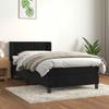 Vidaxl Continental Bed with Mattress, Black, Velvet 90X200 Cm
