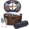 Robust Bärbar Rotting Picknickkorg för Två med Komplett Servis & Filt—Perfekt för Strand, Park, Camping.