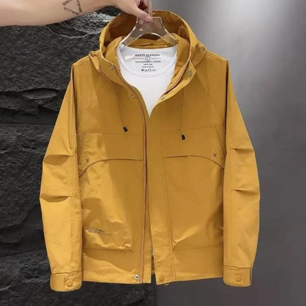 Herren Trendiger Kapuzen-Windbreaker 2025 - Knitterarme Frühjahrs-/Herbstjacke für den Außenbereich