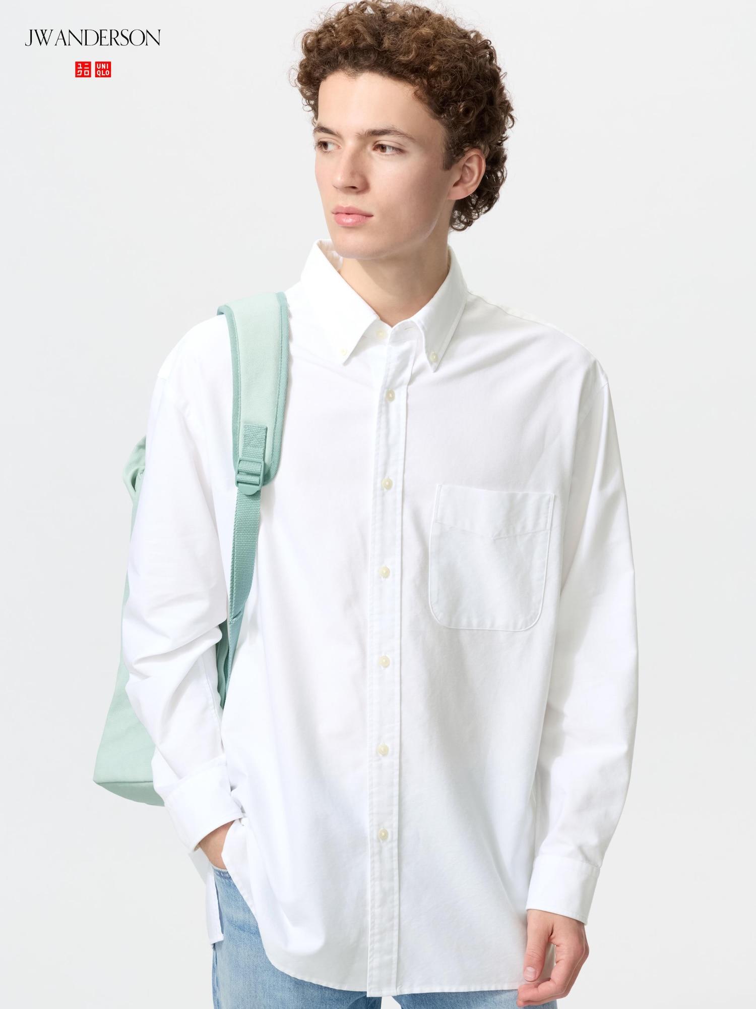 Uniqlo Япония Оксфордская оверсайз рубашка 00 WHITE/S