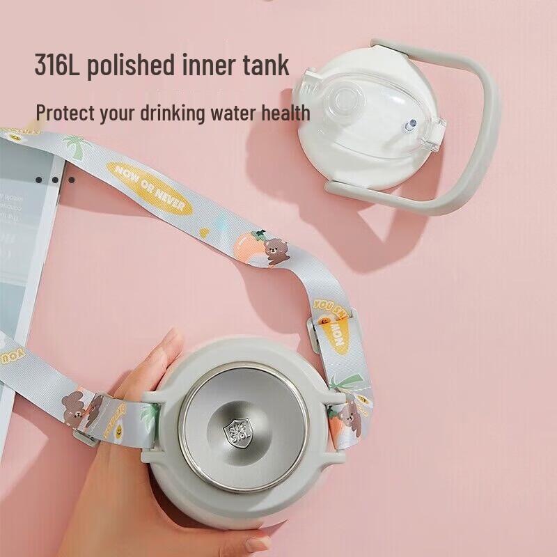 FUGUANG Stal nierdzewna 316L Duża pojemność Izolowana Butelka na wodę ze słomką