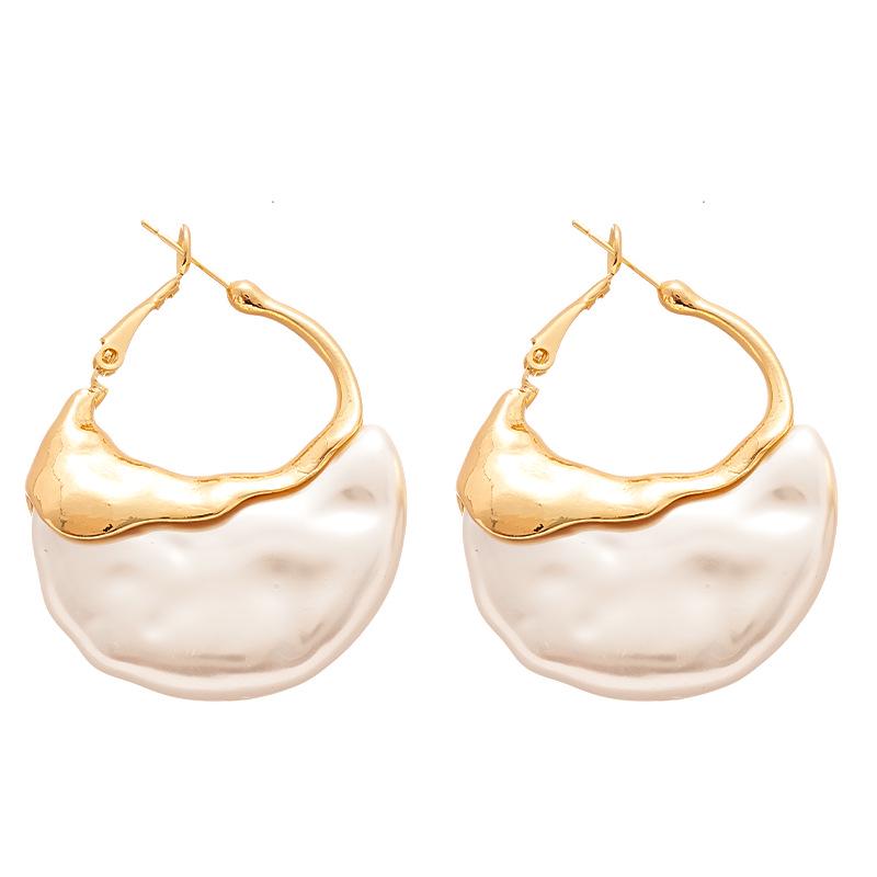 Geometrische Perlen Silber Ohrringe: Französisch Chic & Modisch