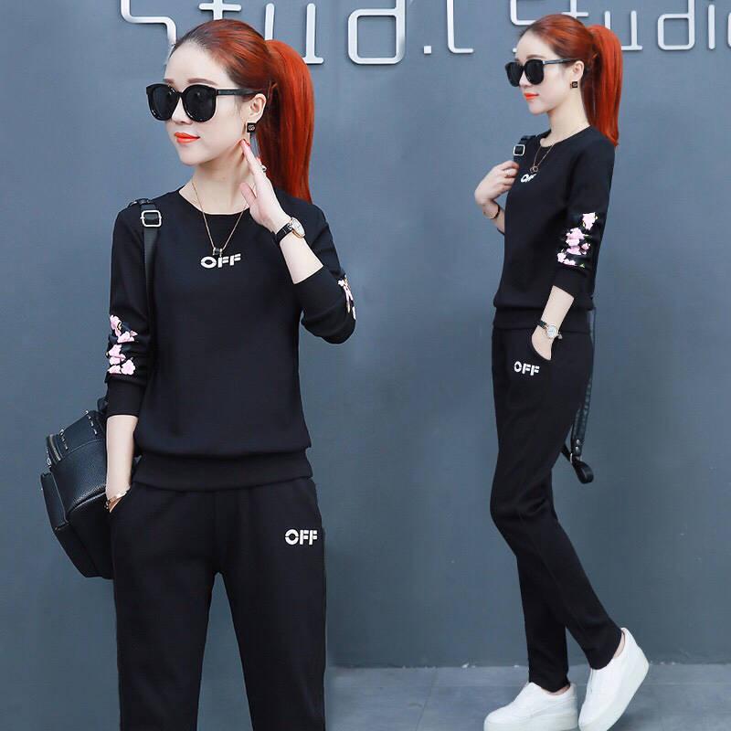 Spring Autumn Ladies Casual Loose Fashionable Sportswear Set