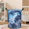 1pc, Dolphin Laundry Basket Hamper, Ocean Animal Foldable Clothes Storage Bucket for Room Bathroom Bedroom Decor, Organizer Bins Gifts, Laundry Basket