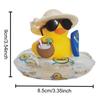 1 Ensemble Nouveau Canard Jaune d'Été Chapeau Coco Voiture Planche de Bord Ornements Canard en Caoutchouc à Presser Mignon Décoration