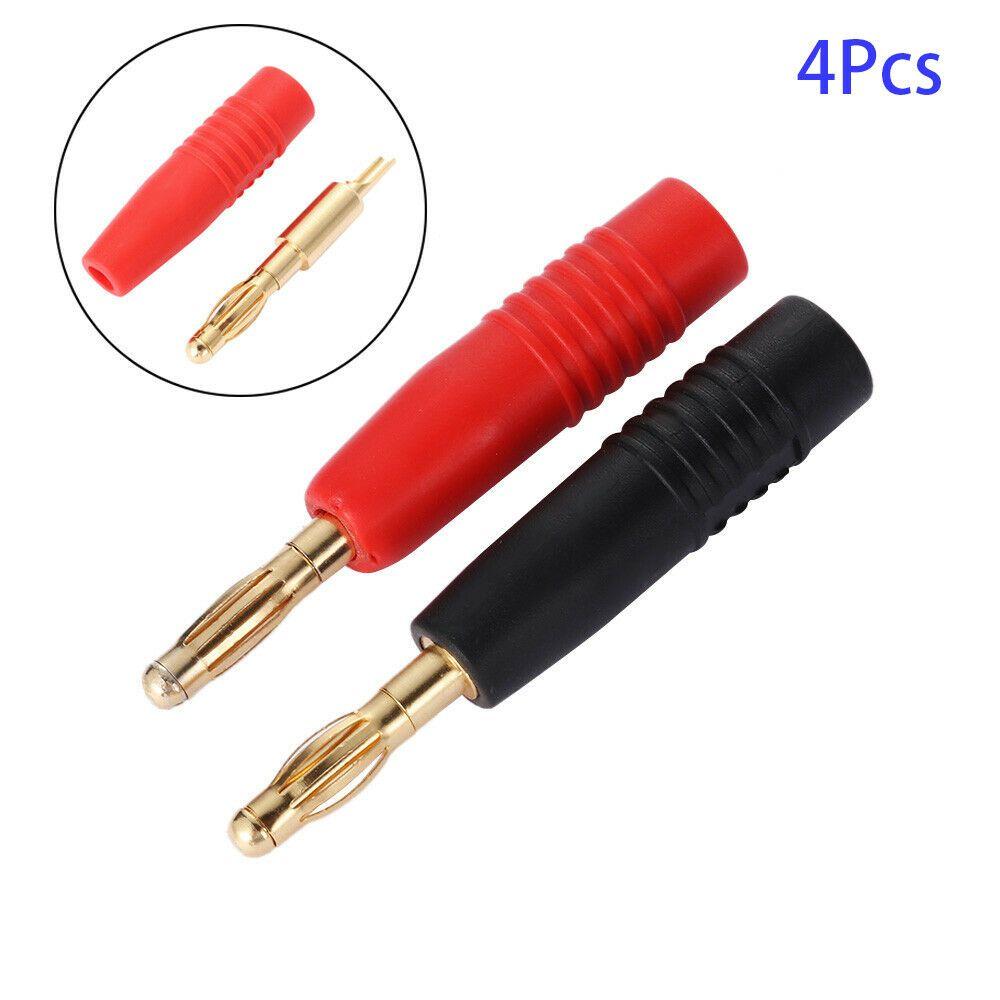 

Black Red Cable Wire Pin 4mm Banana Plug Plugs Connectors Gold-Plated