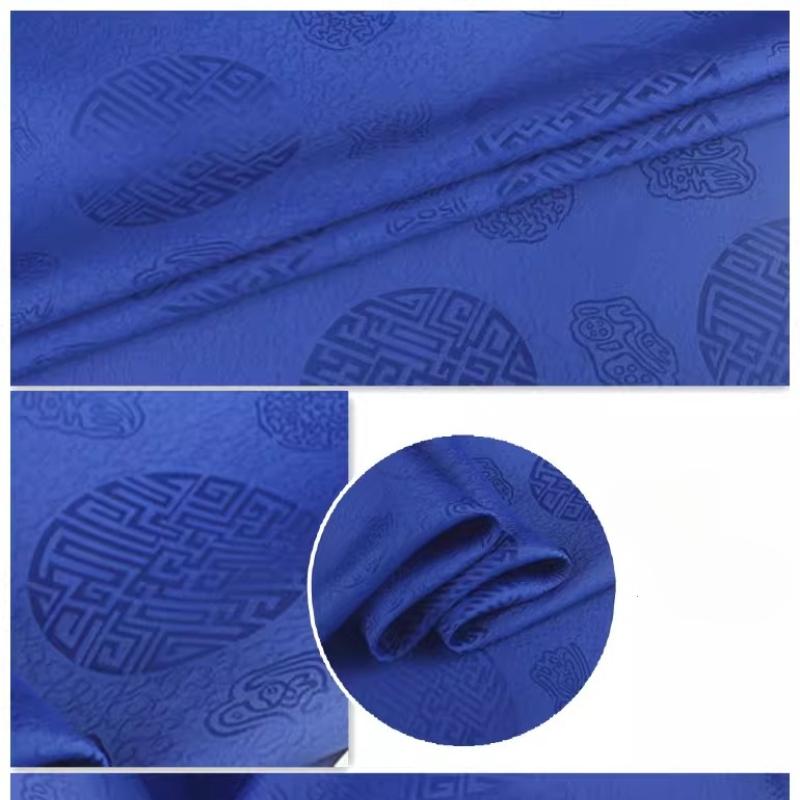 17 Ohm Silk Fabric Traditional Chinese Jacquard Silk Cotton Charmeuse Crepe Tissu Fabric for Sewing Cheongsam Cloth Width 114cm