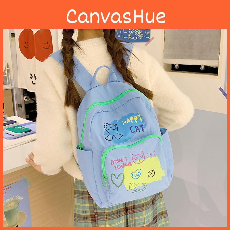 Cake Cute Birthday Puppy Cat Letter Cartoon Graffiti Student Backpack Teen For