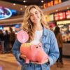 Popcorn Bucket Container with Lid Designed as Animal Shape Durable Plastic Material Suitable for Snacks Storage and Serving at Home or Events