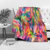 Vibrant Abstract Throw Blanket Colorful Acrylic Paint Splash Art Sofa Bed Decorative Warm Fuzzy Blanket