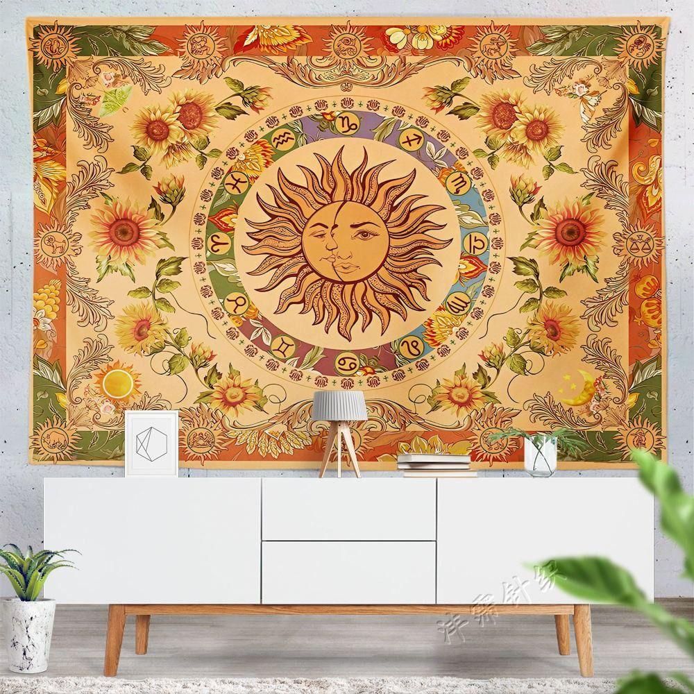 Sun and Moon Sun Tapestry Psychedelic Wall Rug Mysterious Wall Hanging Blanket  Home Decor