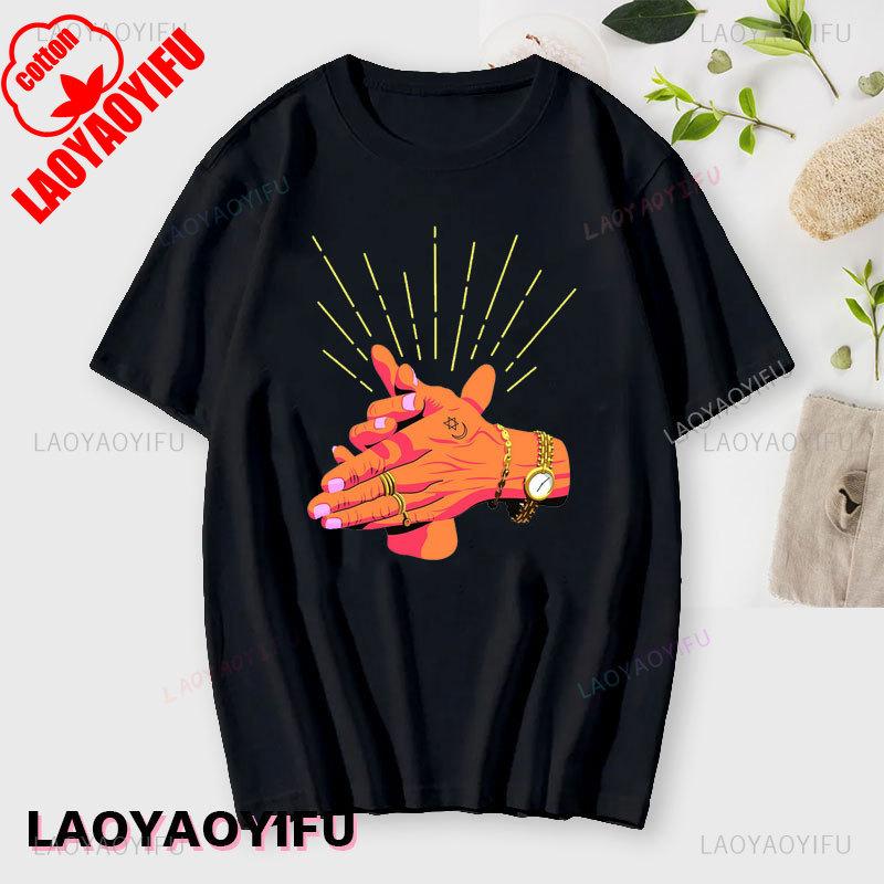 CAMARÓN Graphic Print Tops Stylish Men's T-shirt Fun Novelty Short Sleeved Streetwear Cotton Retro Trend Cool Street T Shirts