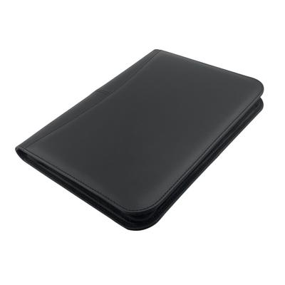 Bisofice Portefeuille d'affaires zippé A4 en cuir PU Organisateur de portfolio pour entretien CV Document Planificateur Agenda