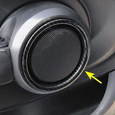 2x Lautsprecherring für Mini Cooper F56 F57 Hatch/Cabrio Carbon Fiber Innentür Lautsprecherabdeckung Umrandungen