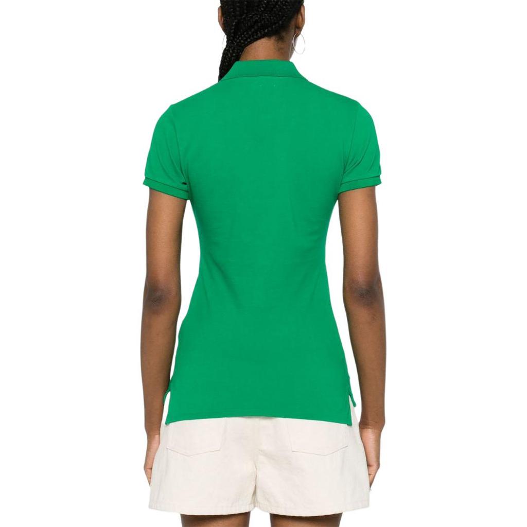 Polo Ralph Lauren Einfarbig Einreihig Slim Fit Lässig Kurzarm Poloshirt Damen Tops Grasgrün 211870245-026