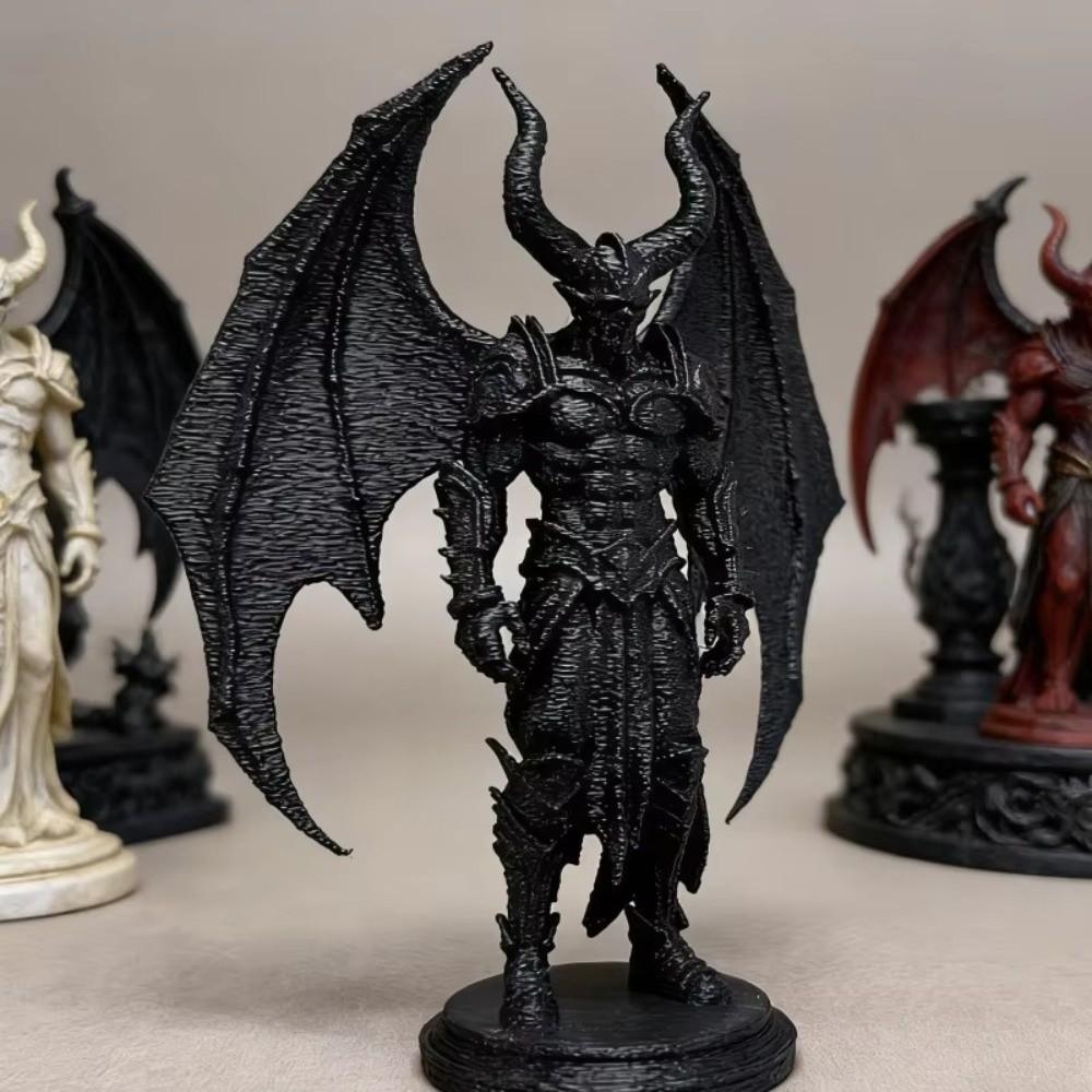3D Printed Black Demon Statue Halloween Desktop Ornament Demon Knight Figurine Collectible Display