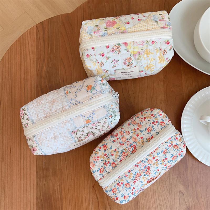 Femei Modă Imprimeu Floral Geantă Cosmetică Organizator Articole de Toaletă Călătorie Geantă Plic Moale Îngroșată