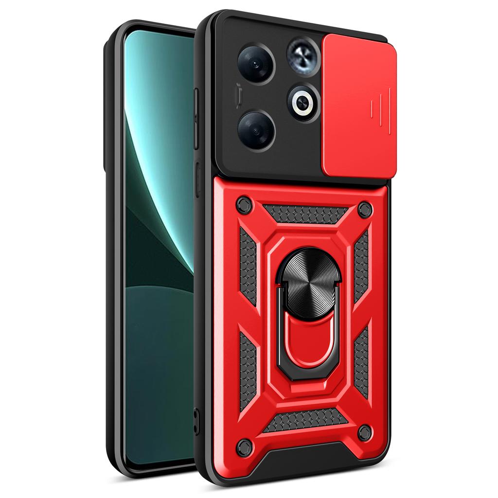 Für Infinix Smart 8 Plus Hülle PC+TPU Handyhülle mit Schiebe-Kameraobjektivschutz