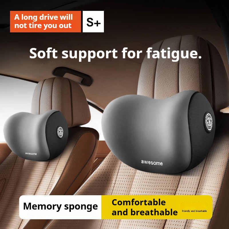 Memory Foam Car Neck Pillow & Lumbar Cushion Set, Ergonomic Backrest & Headrest Support for Driving Comfort, for Most Cars