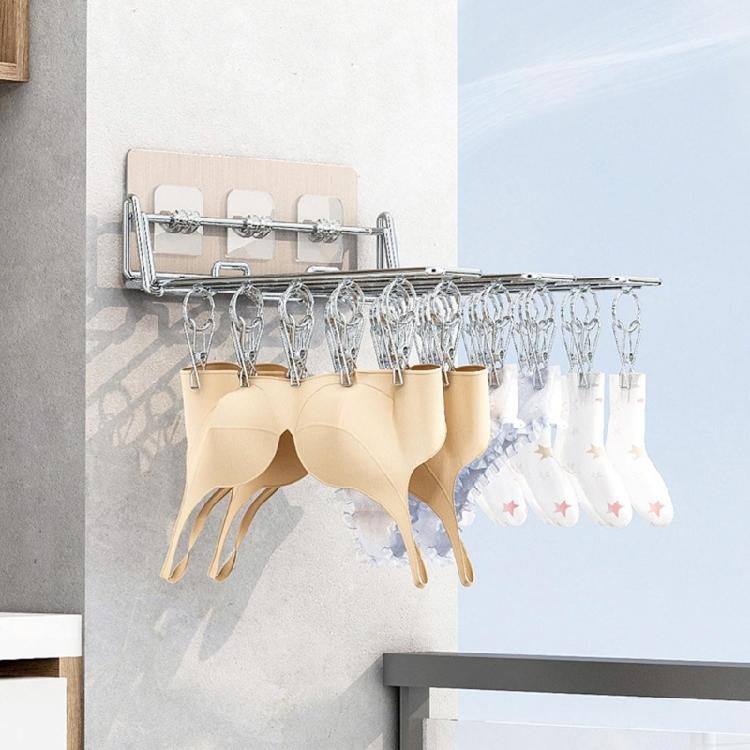Wall Mounted Sock Hanger Stainless Steel Folding Drying Rack for Towel Underwear