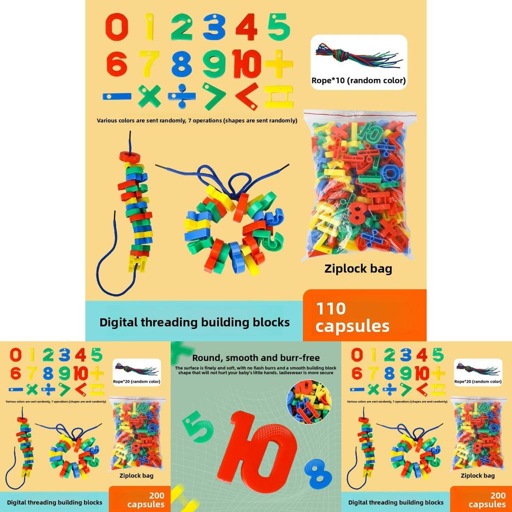 Educational Plastic Number Bead Sequencing Toy For Preschool Kids Learning And Fine Motor Skills Development