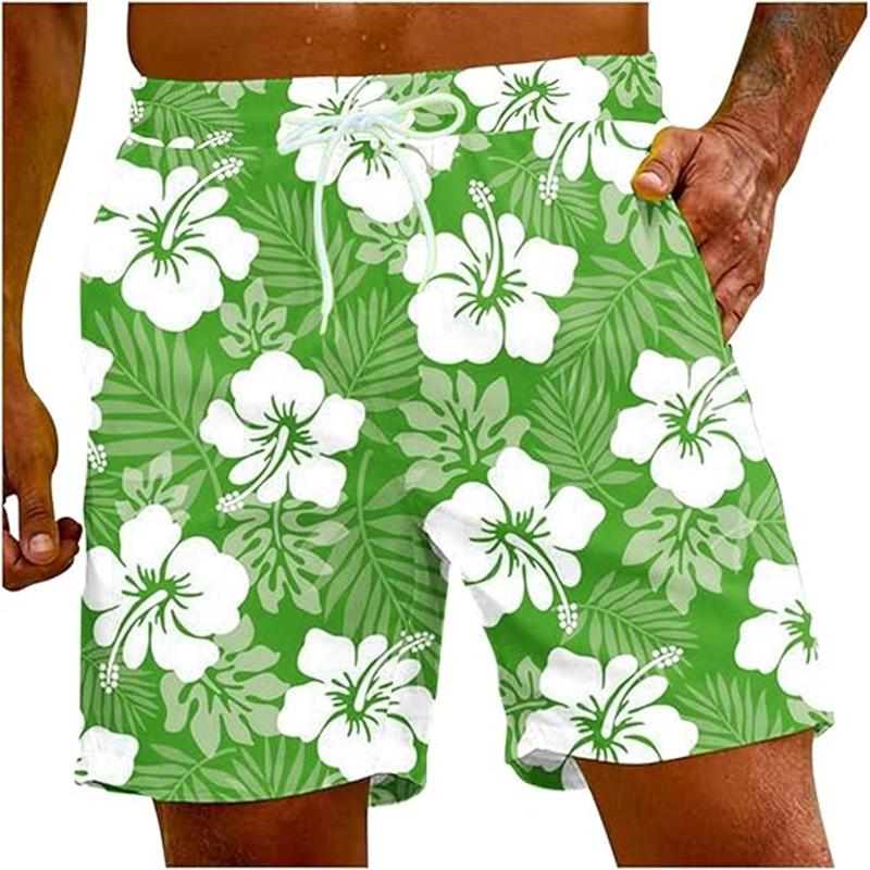 

Red Hibiscus Floral 3D Graphic Shorts Men s Swim Trunks Hawaiian Surfing Board Shorts Summer Casual Quick Dry Swimwear Pants XL
