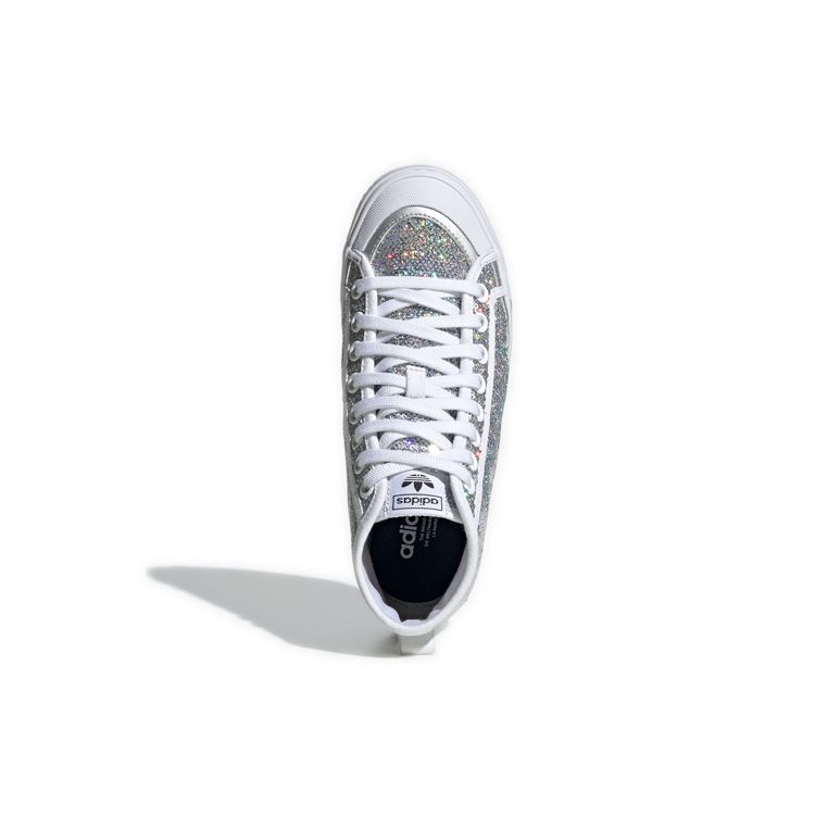 Adidas Originals Nizza Series High Slip Resistant Lightweight Mid Top Skate Shoes Women Sneakers Silver FW9944