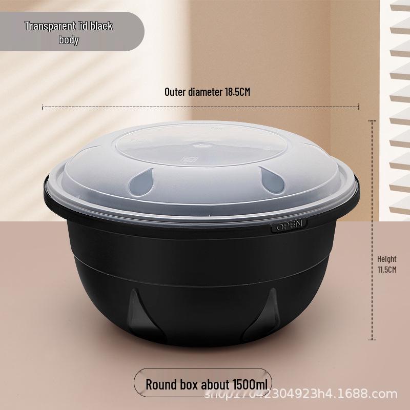 High-Quality Buckle Meal Box for Mala Tang, Hot Pot, and Pickled Fish - Thickened Round Anti-Theft Takeaway Soup Bowl
