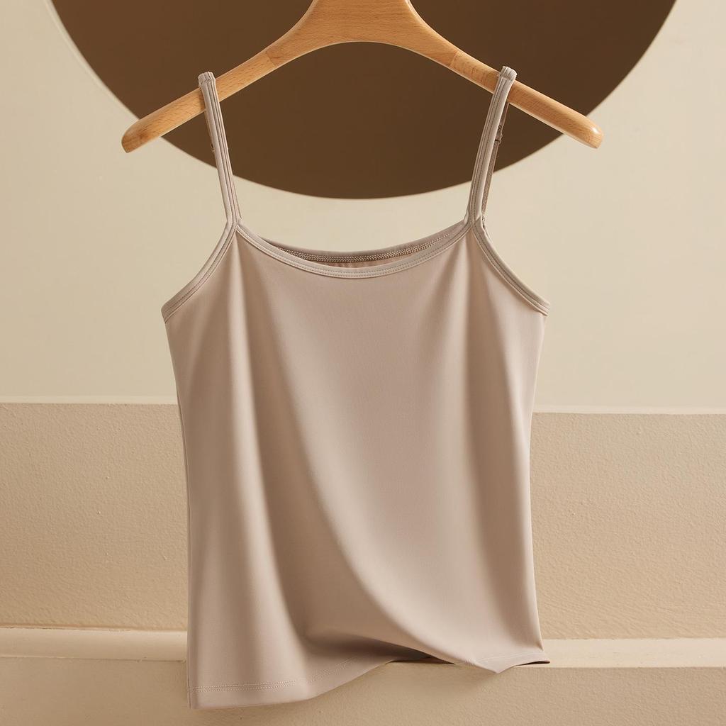 Women's Seamless Ice Silk Camisole Tank Top - Versatile, Slimming, Sleeveless, Plus Size, Lightweight