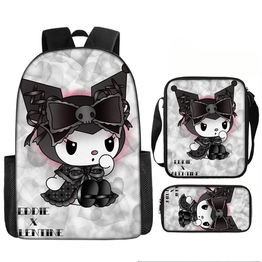 School Bag Student Backpack Cute Girl Lightweight Backpack Large Capacity Three-Piece Backpack