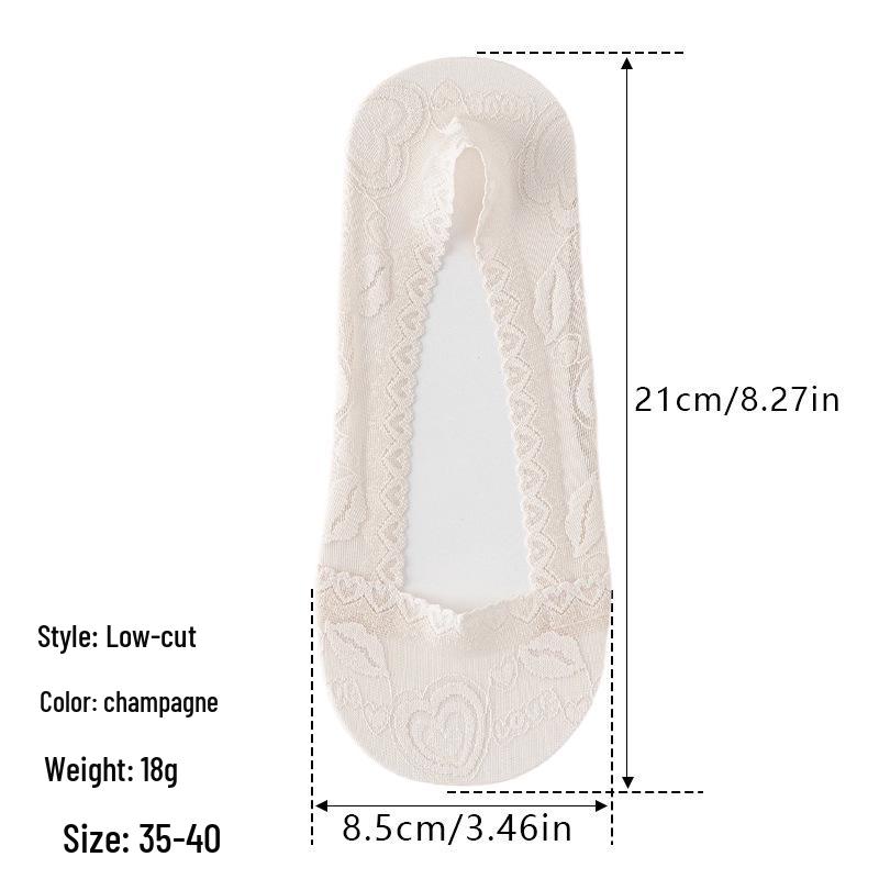 Women s Ultra-Thin Lace No-Show Socks - Non-Slip, Invisible, Perfect for Summer. Slip-on