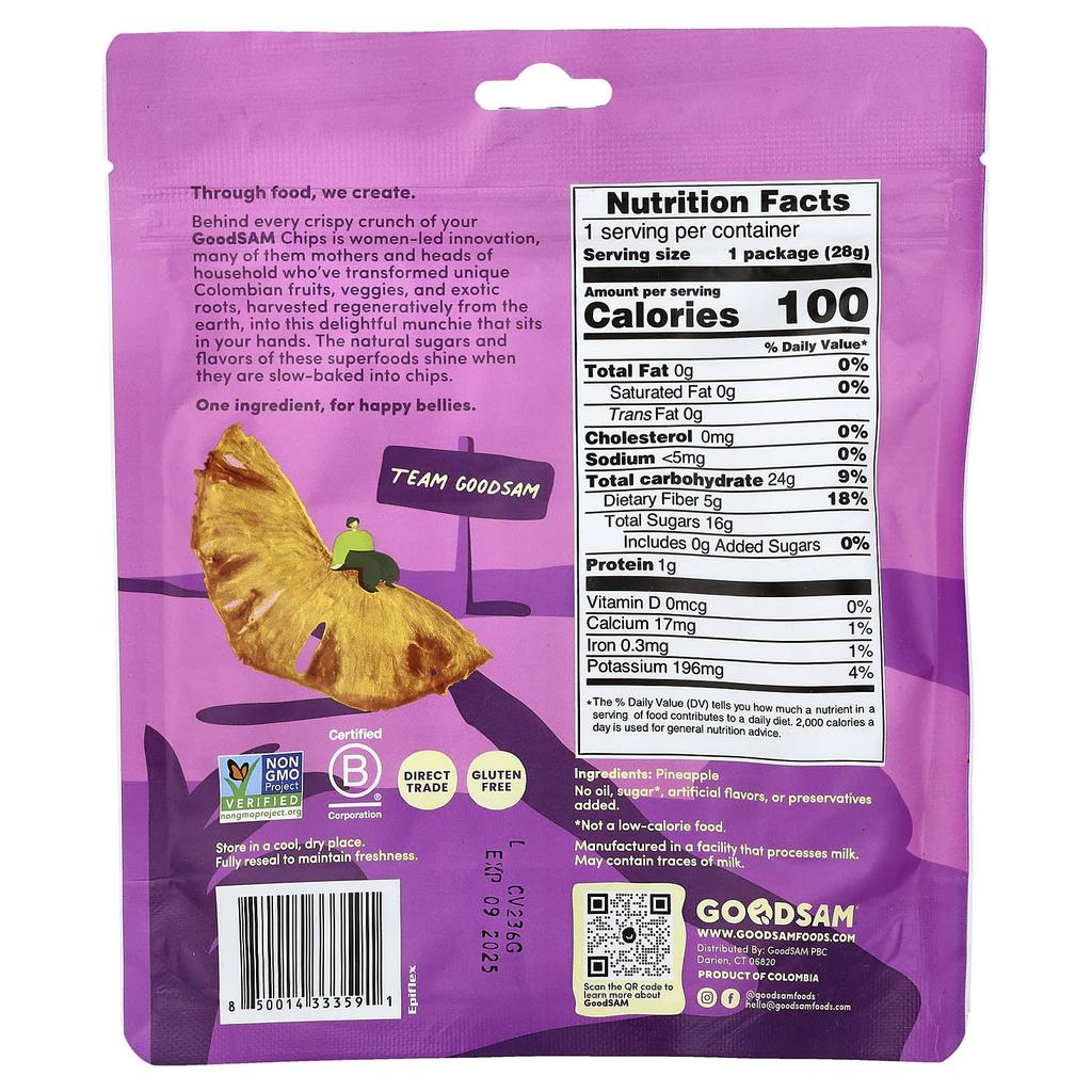 GoodSam PBC, Small Farms™, Crispy Crunch Pineapple Slices, 1 oz (28 g)