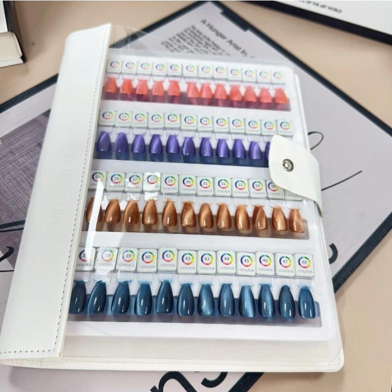 48/96/144/192 Colors Magnetic Tips Nail Art Swatch Book Manicure Color Test Storage Book Large Acrylic Works Display Color Card